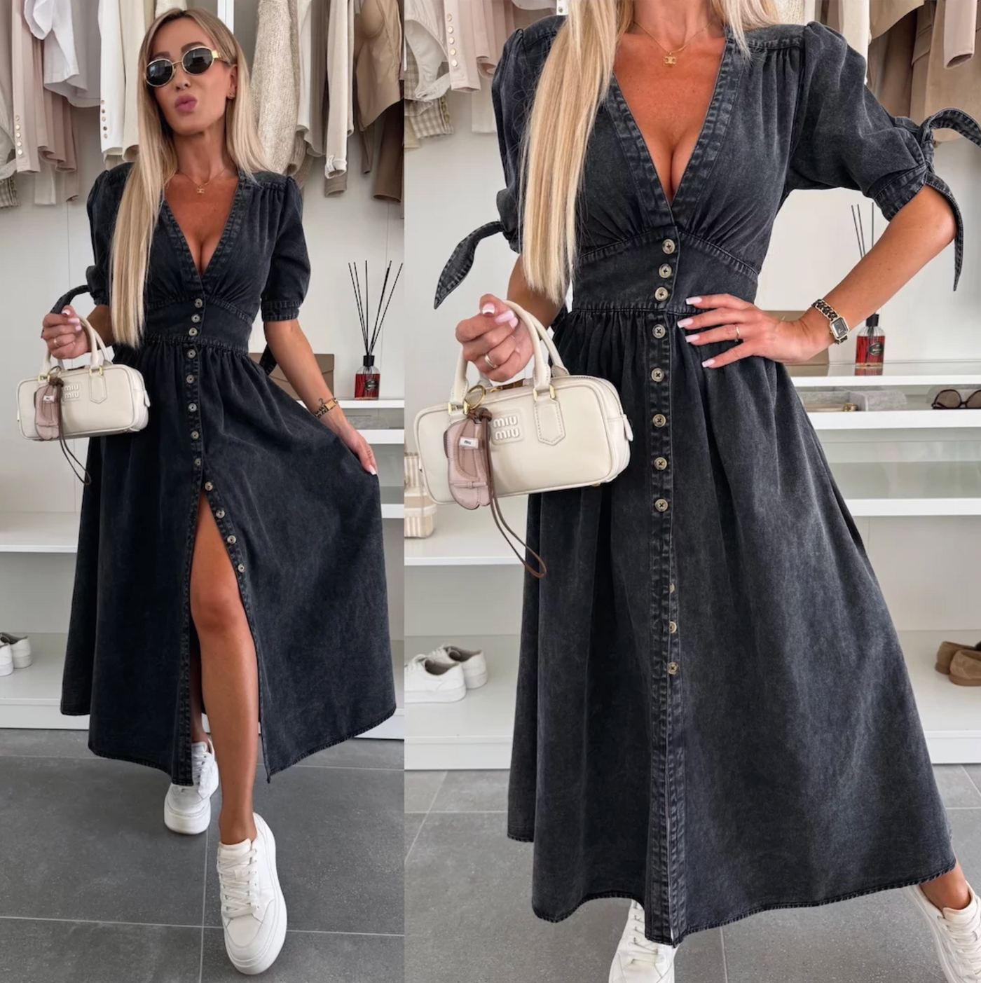 Ivanka | Lys denimkjole